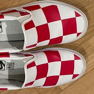 Vans leather red-white checker box